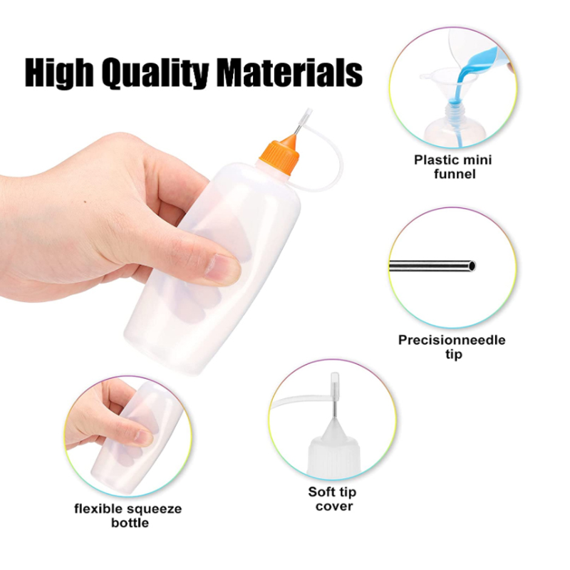 5-12Pcs 3ml-120ML Resuable Needle Tip Glue Applicator Plastic Bottle for Paper Quilling DIY Scrapbooking Paper Craft Tool