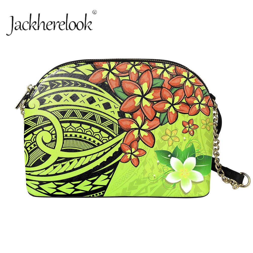 Jackherelook enthic tribe-patroon dames messengertas met grote capaciteit, plumeriaprint, mini casual schoudertas met ketting, bolsa: Hqbd 016 d 49
