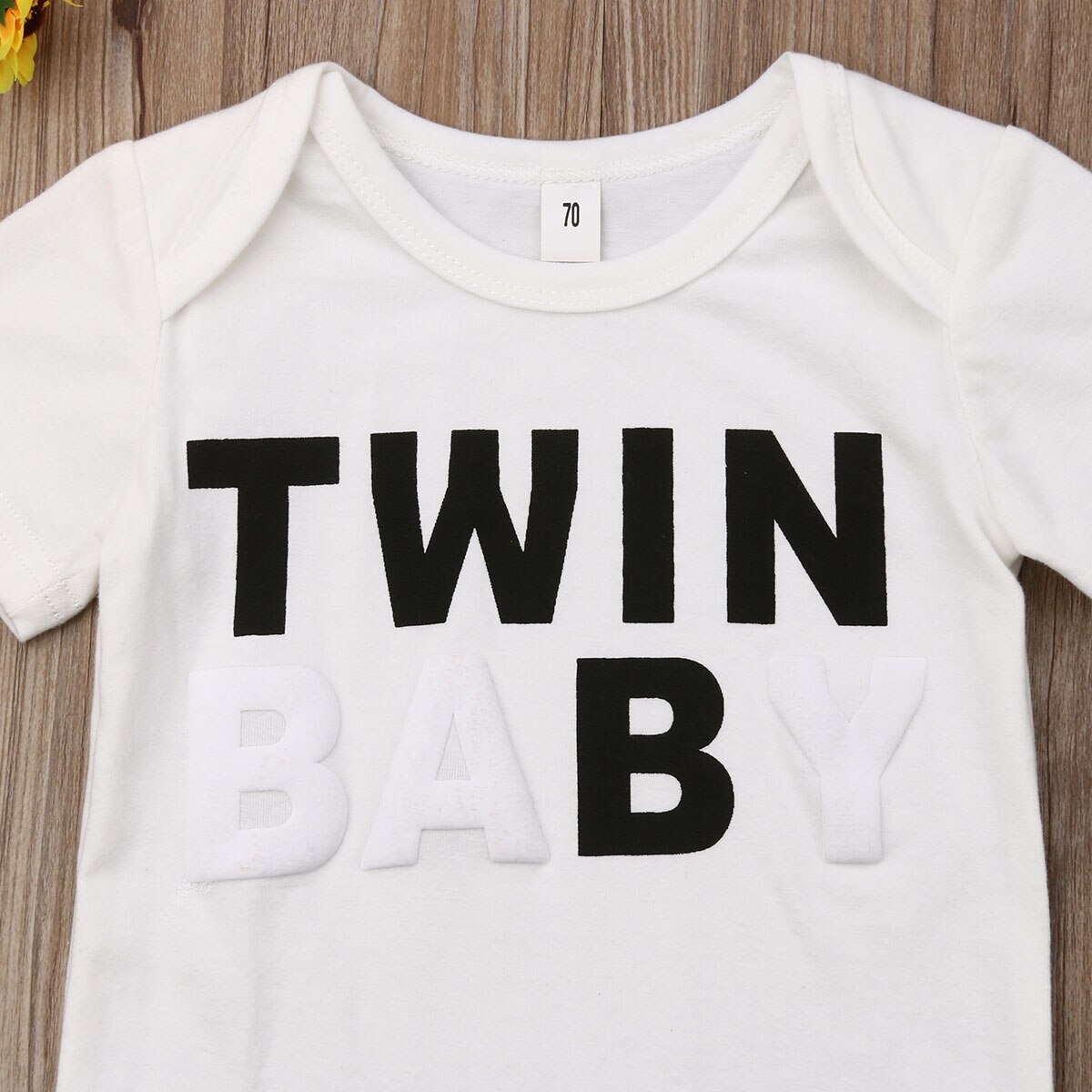 TWIN BABY Letter Pattern bebé niños niñas ropa mono manga corta Playsuit verano trajes traje de sol 0-18M