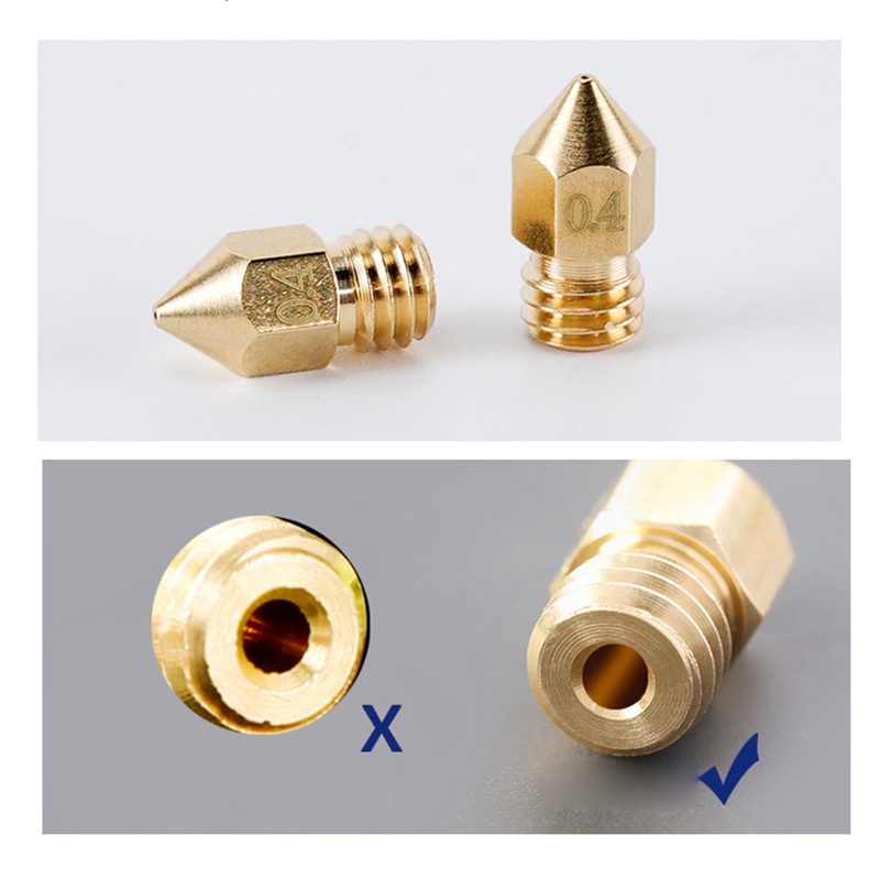 5szt MK8 Dysza 0.2mm 0.4mm 0.5mm 0.6mm 0.8mm 1.0mm Część robić drukarki 3D Wytłaczarka M6 Gwint Mosiężna Dysza 1.75mm 3mm włókno