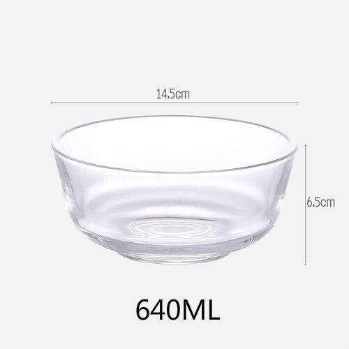 Large High Transparent Glass Bowl Home Dessert Ice Cream Fruit Salad Bowl Wy1116: M 640ML
