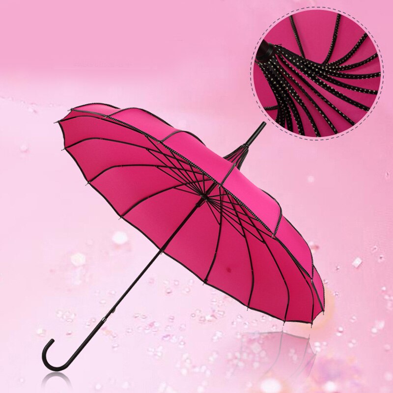 Vintage Pagoda Umbrella Bridal Wedding Party Sun Rain UV Protective Umbrella NW