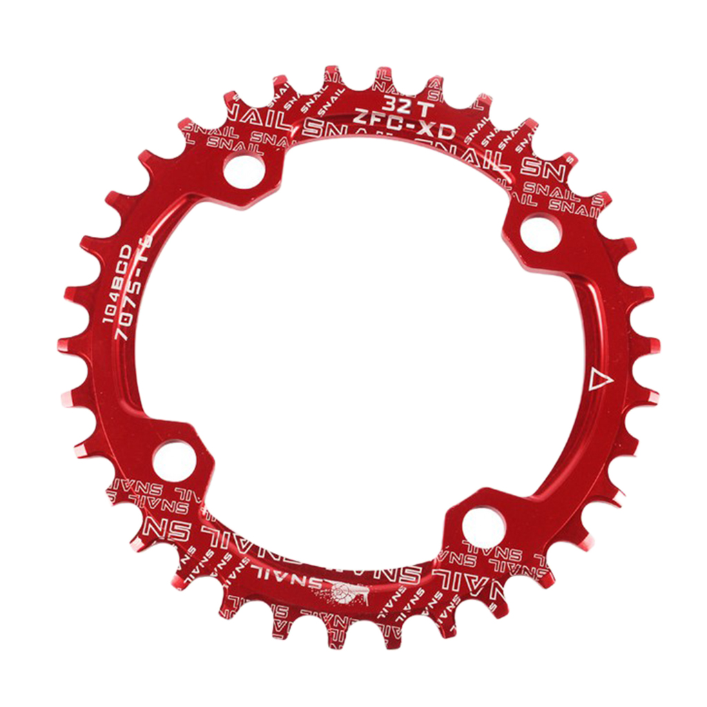 Cykel kædehjul 104 bcd enkelt hastighed kæde ring 32t 34t 36t 38t mtb mountainbike cykel dele: Rød 32t
