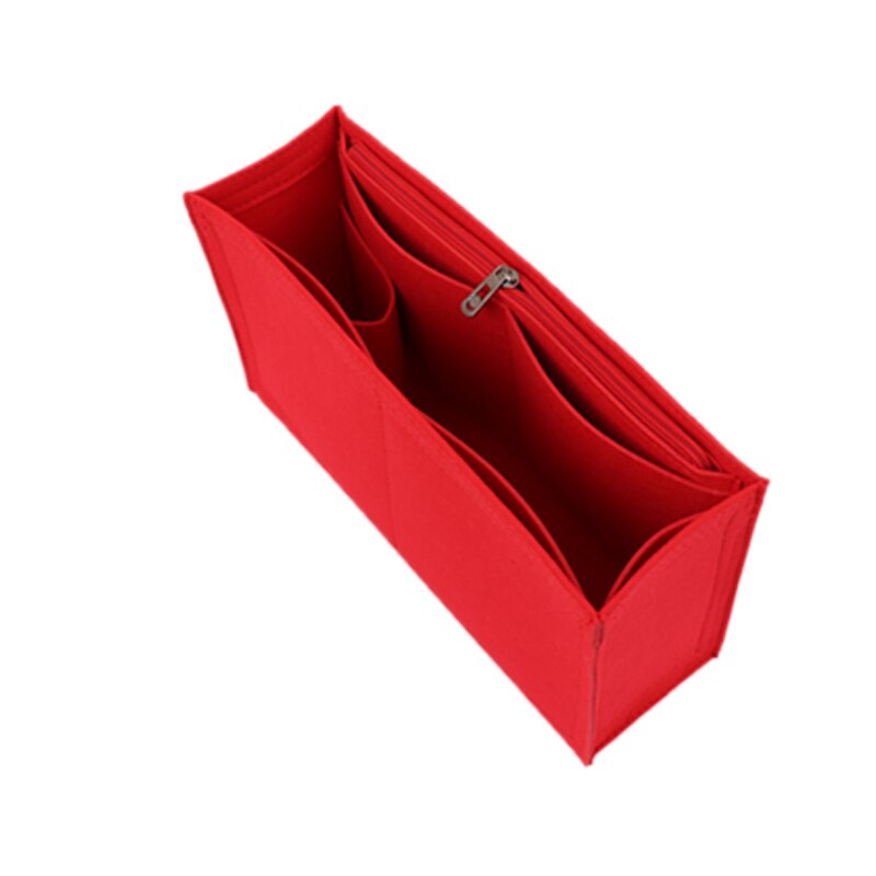 Til kelly 25/28/32 håndtaske makeup taske organisere lynlås taske indsats base shaper filt toiletartikler opbevaringstasker rejse kosmetik taske pige: Rød til kelly 28