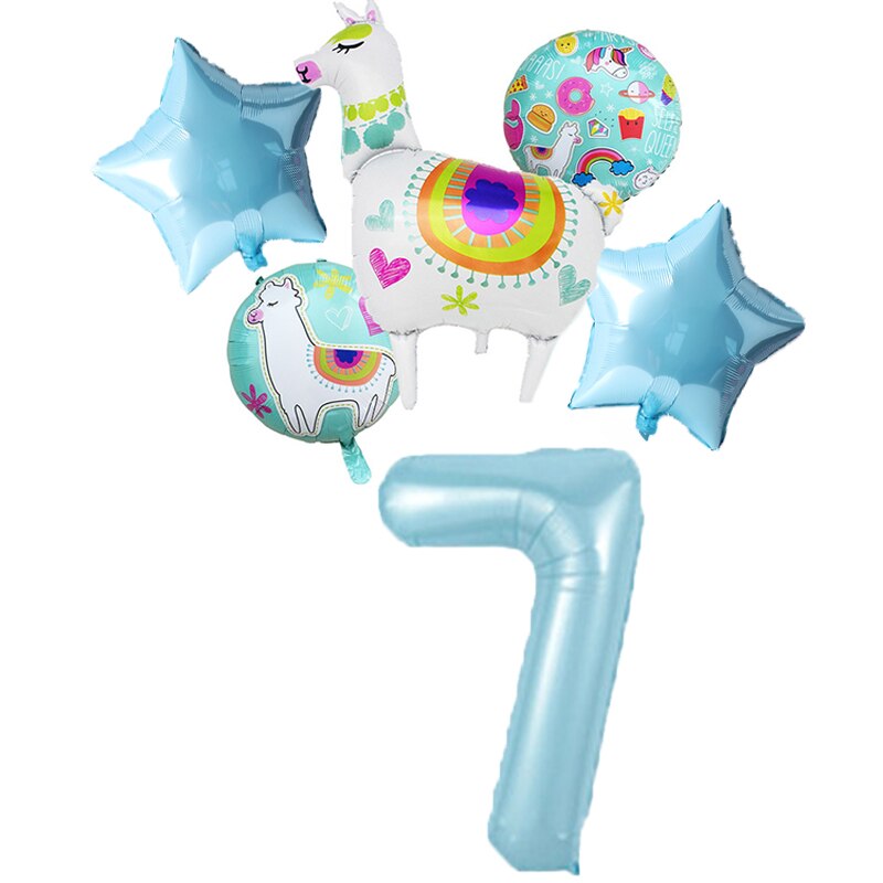 Cartoon Animal Alpaca Aluminium Foil Balloon Set cartoon animal llama balloons decoration Birthday Wedding favors balloons: Rose Red