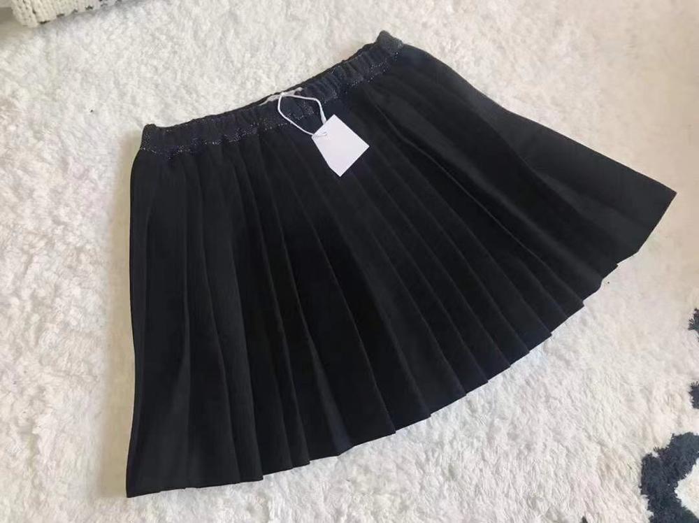 neue Schwarz Bp Kirsche Plissee Rock 90-160CM