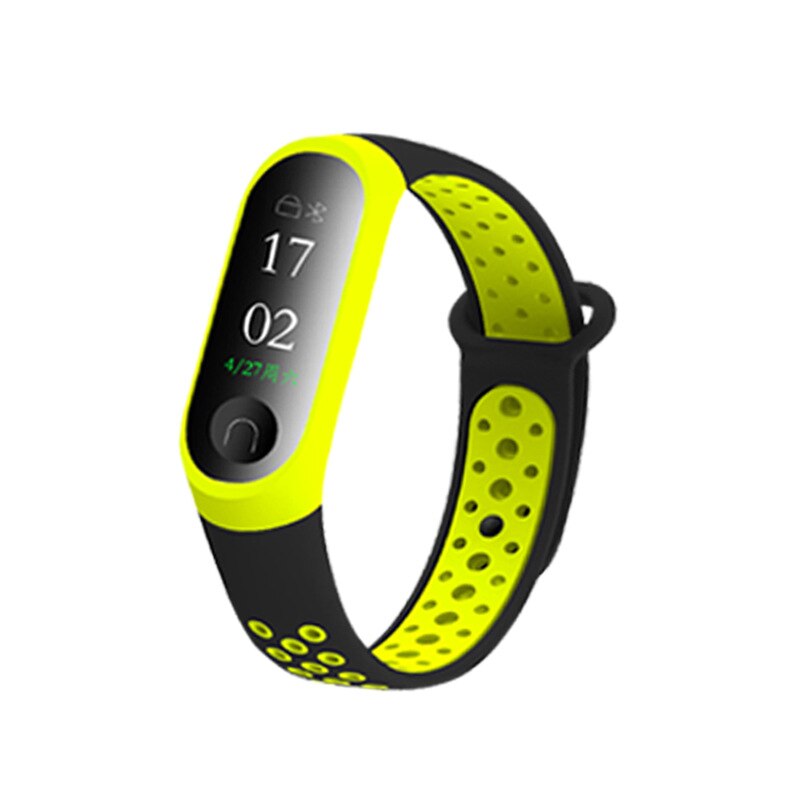 Neue Doppel Farbe Armband Uhr Band für mi llet Armband 3 Silikon Smart-Sport-Armband für Xiao mi mi Band 3 Fitness Armband: Black green