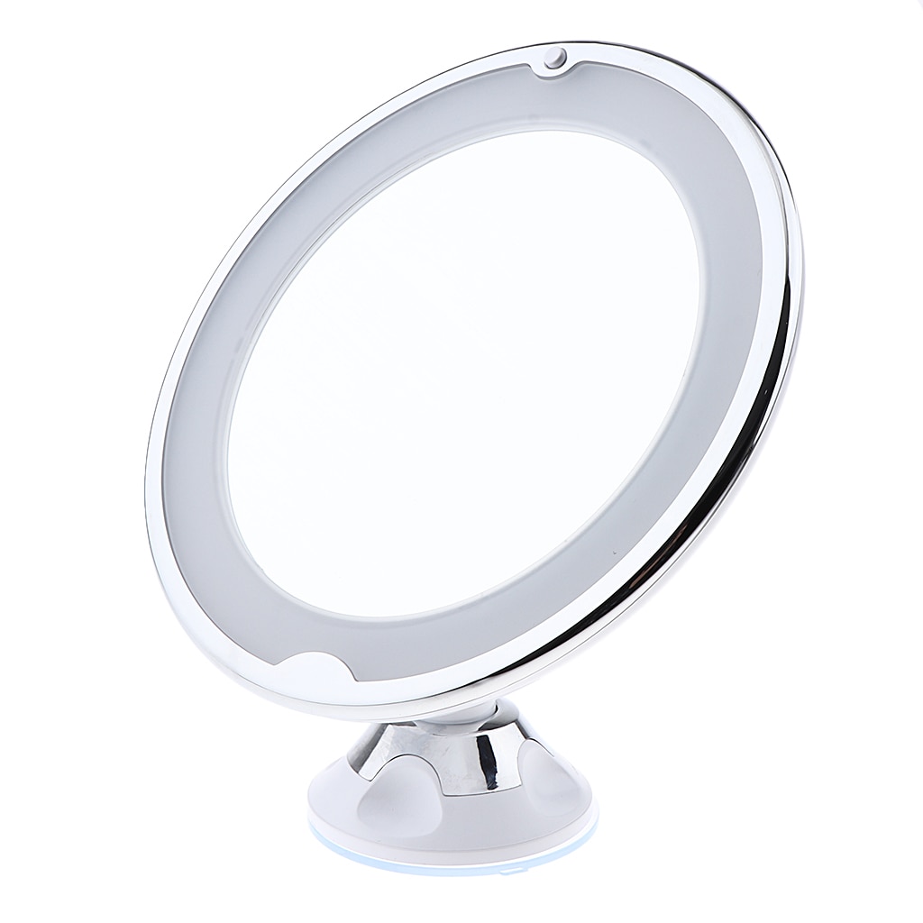 360° Swivel Wall Suction 7X Magnified LED Bathroom Makeup Mirror with Lights
