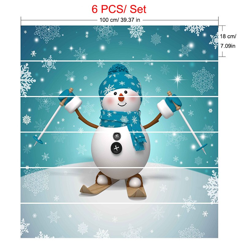 Estampilla para escalera de muñeco de nieve, pegatinas decorativas para escaleras, Feliz Navidad, autoadhesivo, pegatina 3D para pared, Mural, papel de pared, decoración del hogar: AG9175