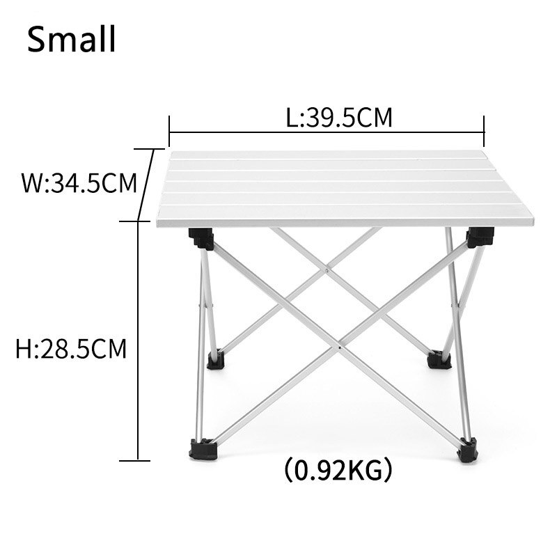 Outdoor Aluminum Alloy Folding Table Camping Picnic Barbecue Table Portable Dining Table: Small