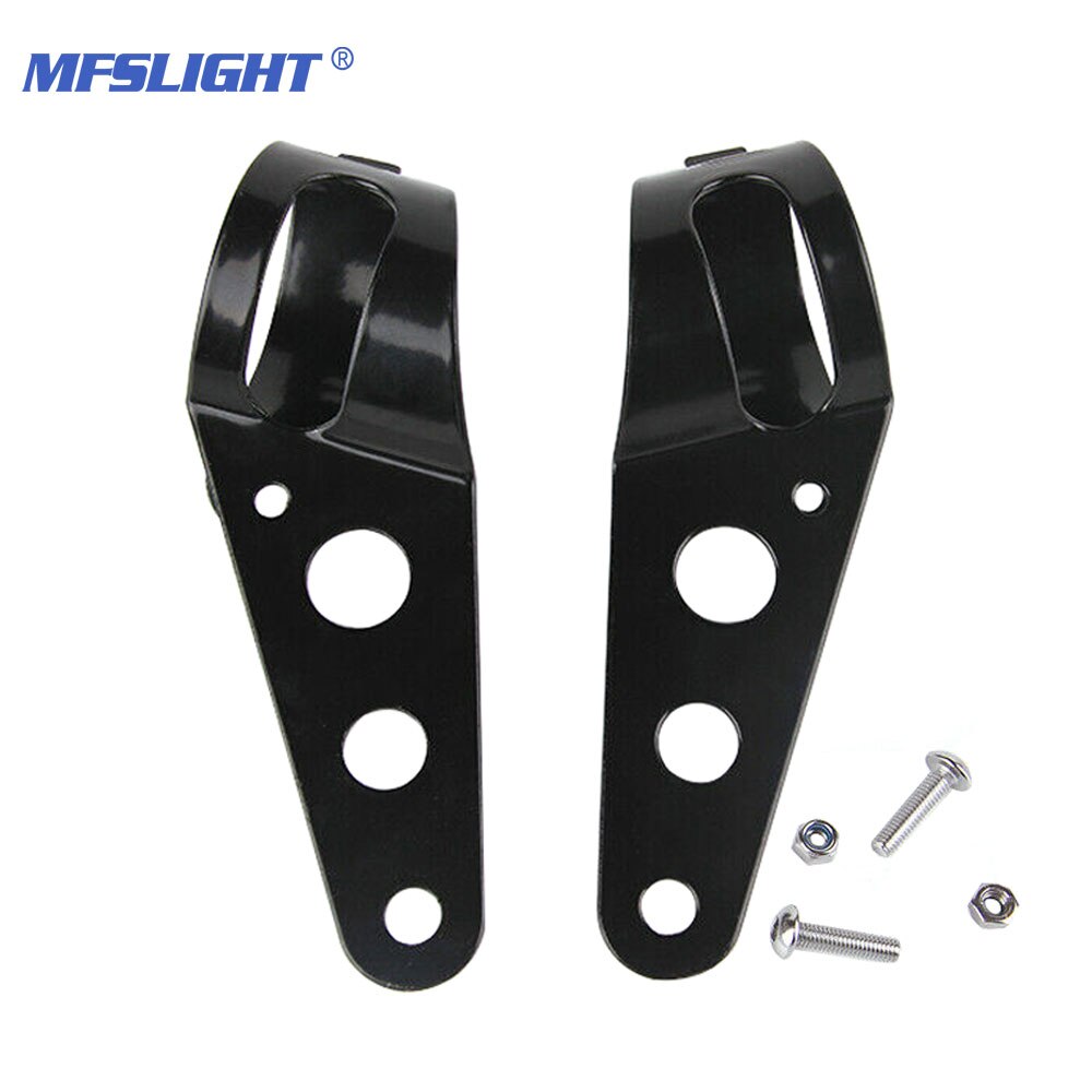 Support de phare de moto en acier inoxydable | 28-43mm 1 paire, Support universel de montage pour Harley Sportster café Racer Bobber