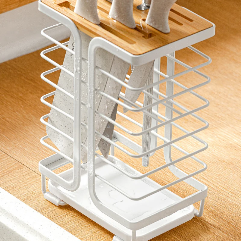 Keukenmessenhouder Rvs Mesh Mesh Metaal Utility Paring Mes Block Organizer Multifunctionele Messenrek Accessoires