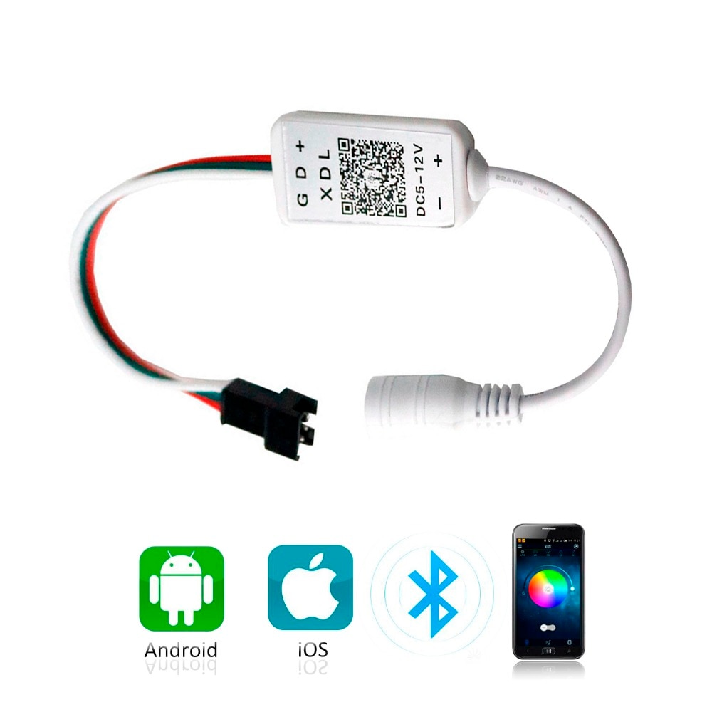 5V 12V Mini RGB Controller Magic Led Pixel RGB Bluetooth Telefoon App Controle Dimmer Voor WS2801 WS2811 WS2812B LED Pixel Strip JQ