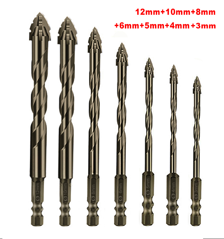 Firkantet, savtakket excentrisk borehoved til tørboring i alle keramiske fliser, keramik, glas, marmor, beton, rustfrit stål, sten: Blå