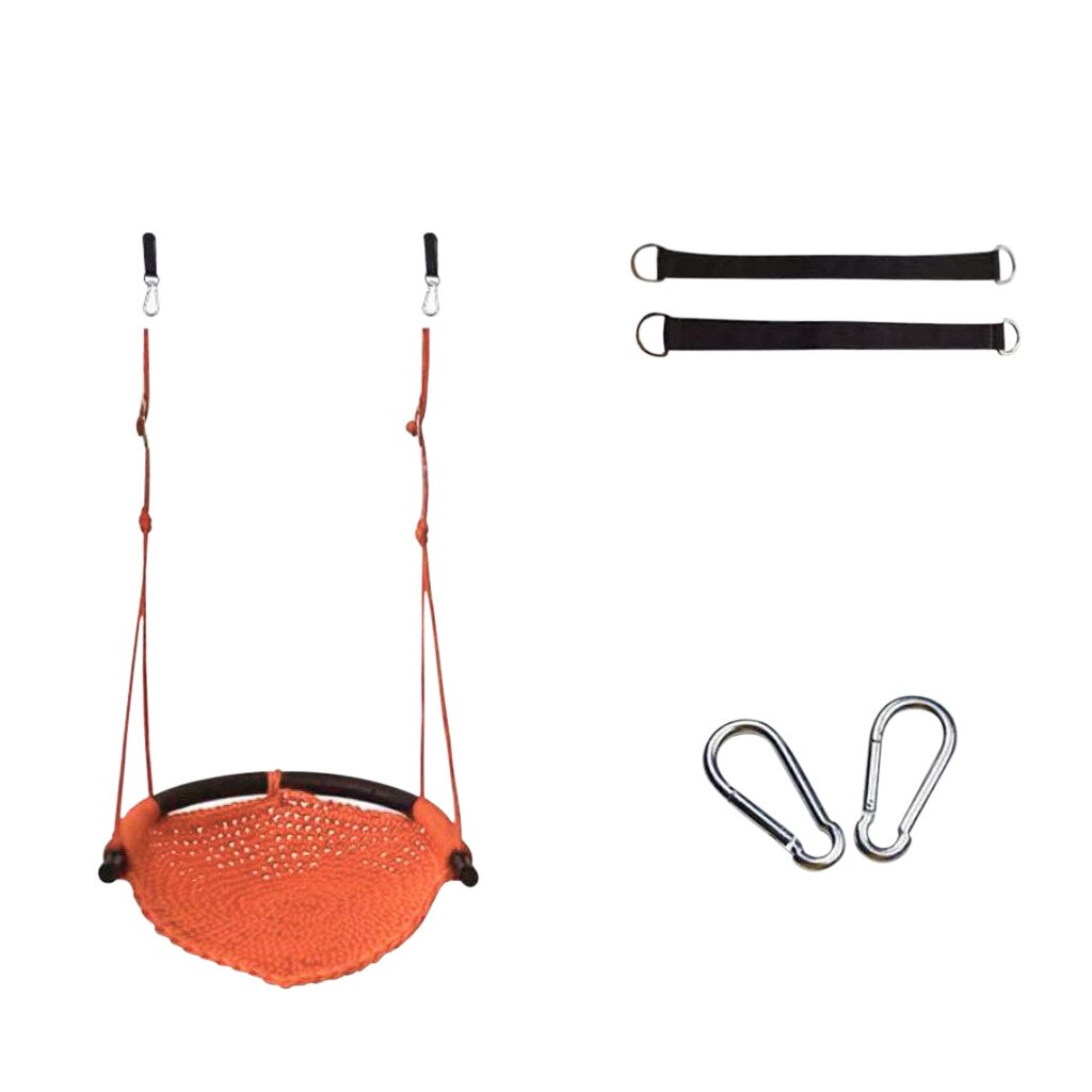 Kids Swing Seat Adjustable Ropes Heavy Duty Rope Play Children Swing Set: Orange
