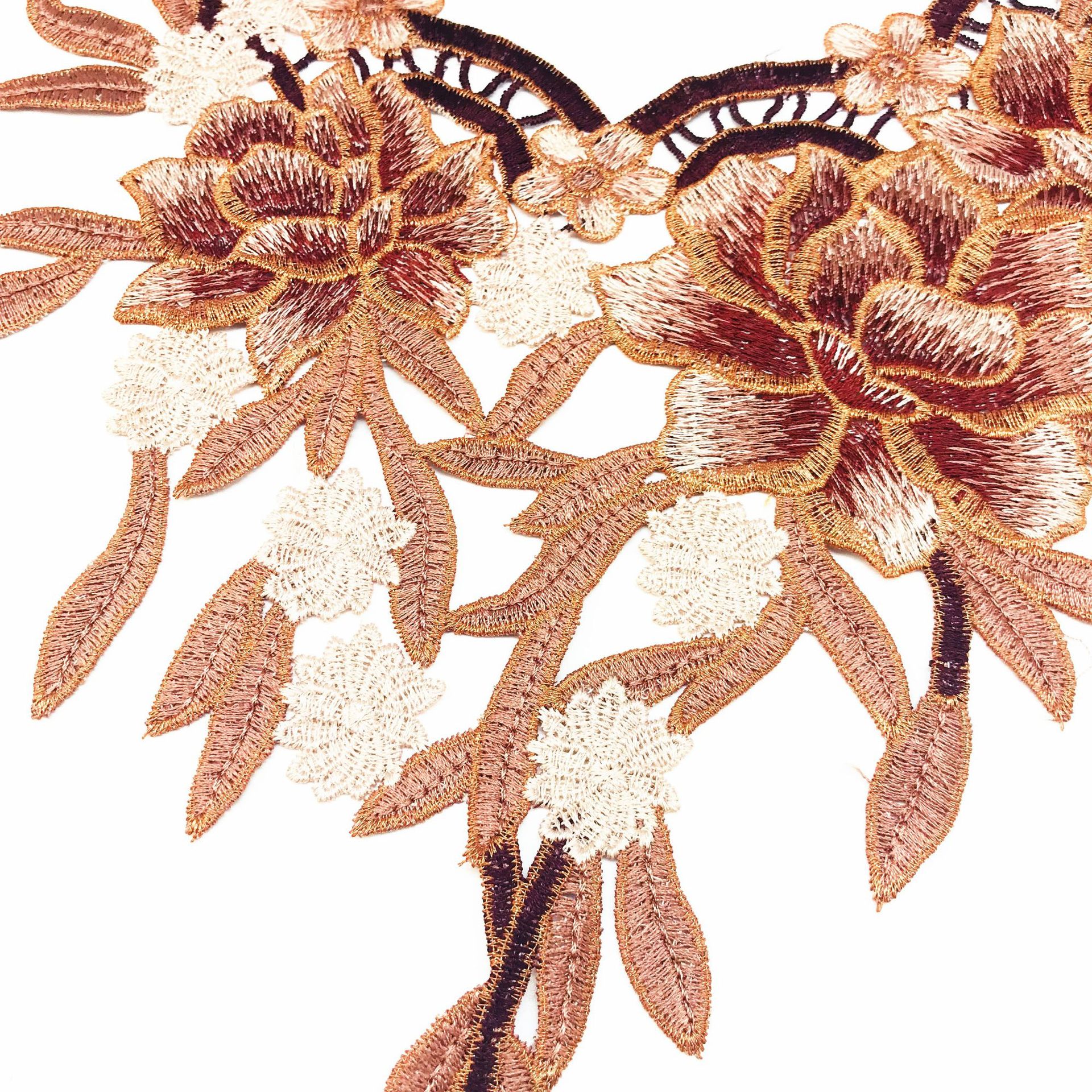 DIY sewing dresses flower applique Collar applique DIY decoration accessories 3d flower Patches Water Soluble