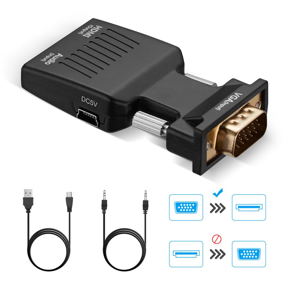 VGA Adapter Male To Female Converter Adapter 1080P Digital to Analog Video Audio For PC Laptop Tablet