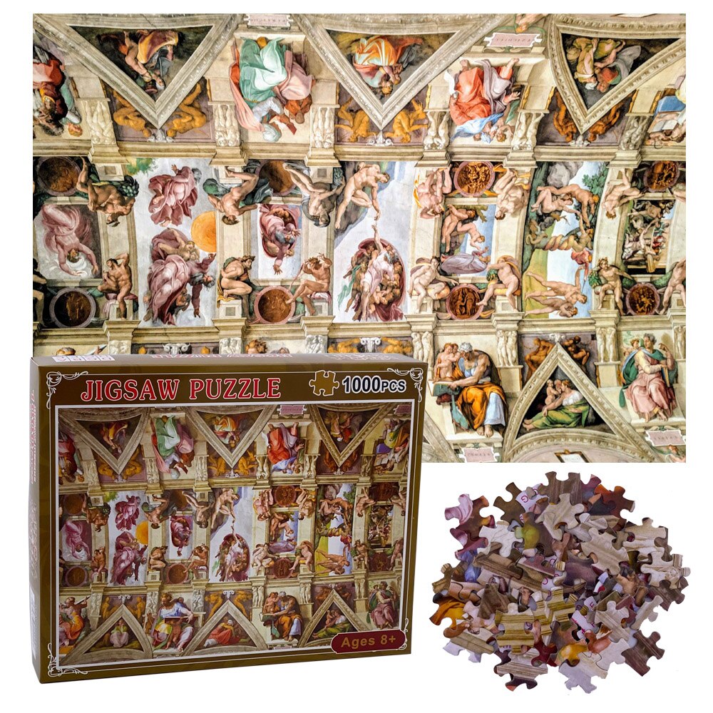 Sistine kapel loft puslespil 1000 brikker puslespil til voksne børn