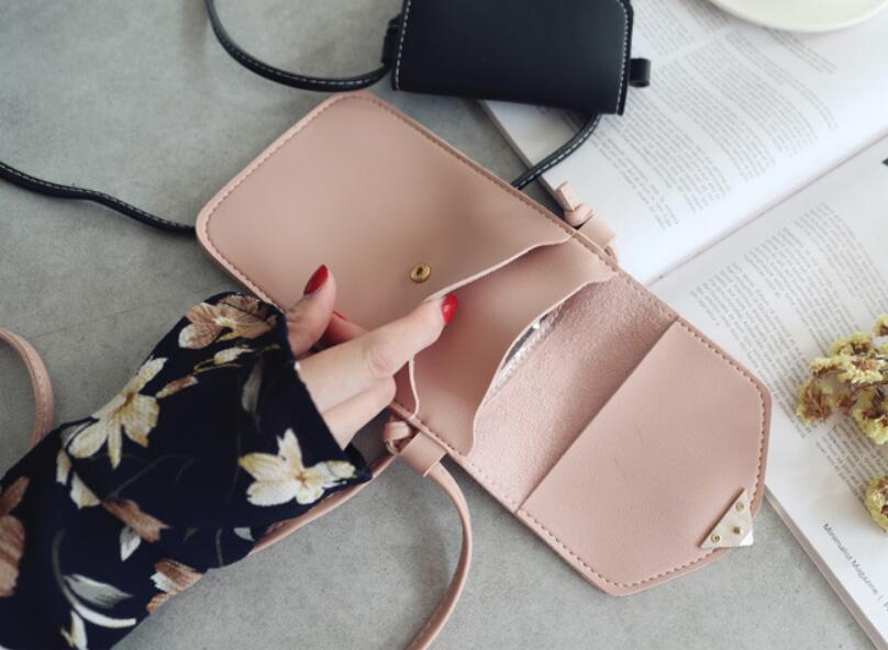 Women's Touch Screen Cell Phone Purse Transparent Simple Bag Hasp Cross Wallets Smartphone Leather Shoulder Light Handbags