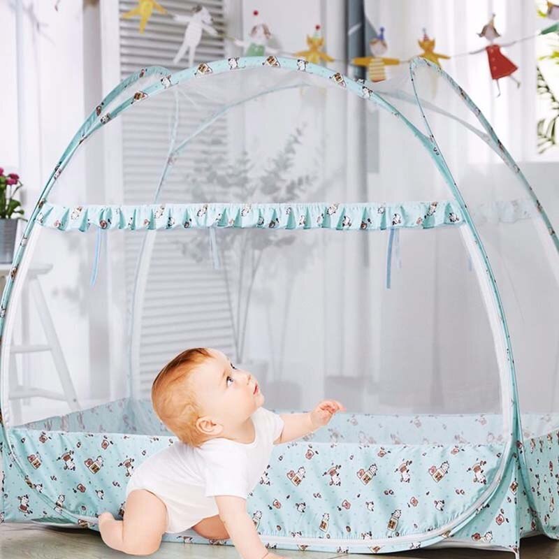 Baby Mosquito Net Infant Anti-Fall Crib Tent 2 Sizes Portable Yurt Mosquito Netting Summer Infant Bed Anti-mosquito Tent Canopy