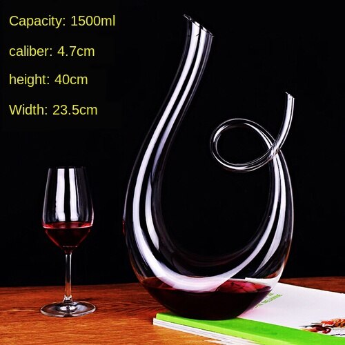 Decanter Set Wine Box Crystal High Grade Wine Decanter Box Harp Swan Decanter Wine Separator 1500ml: Snake decanter (1500