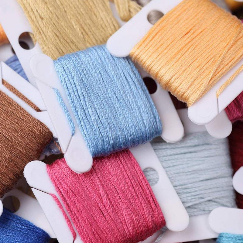 Mix Colors Cross Stitch Embroidery Thread Set Embroidery Tool Rainbow 50pcs Embroidery Thread And 12pc Winding Sheet Sewing Set