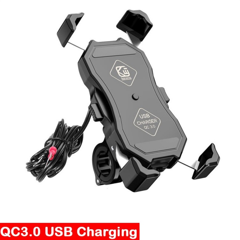 Motorrad-handyhalterung mit schnell-usb-ladegerät, kabelloser schnellladefunktion, motorrad-spiegelhalterung, lenkerhalterung: Grün