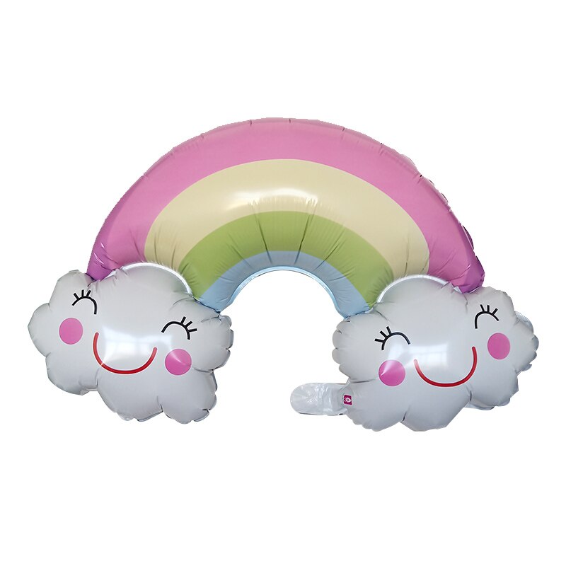 1Pcs Cartoon Regenboog Glimlach Blauwe Wolk Zon Folie Ballon Kids Speelgoed Voor Bruiloft Gelukkige Verjaardag Party Decor Baby douche Globos