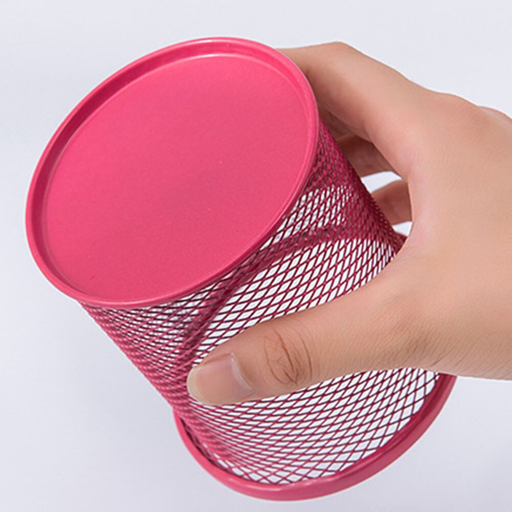 Mesh Metal Makeup Brushes Holder Pen Pencil Brush Pot Holder Storage Container Office Desk Organizer Cosmetic Pen Box