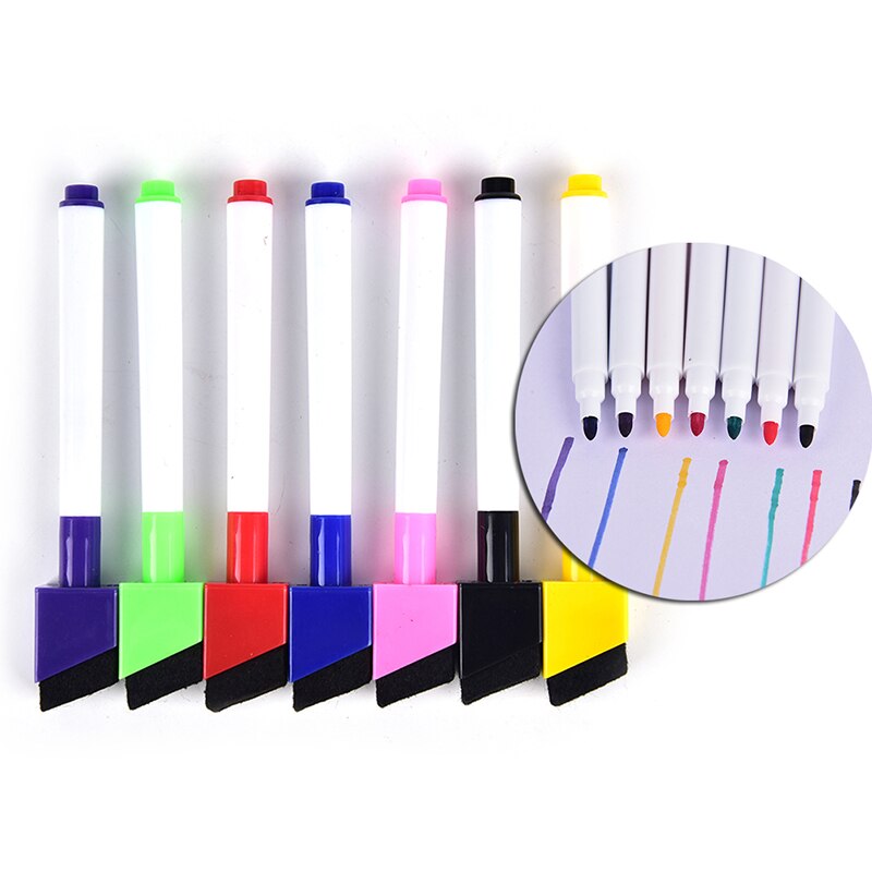 5Pcs Whiteboard Erasable Dry Erase Marker Pen With Eraser School Supplies