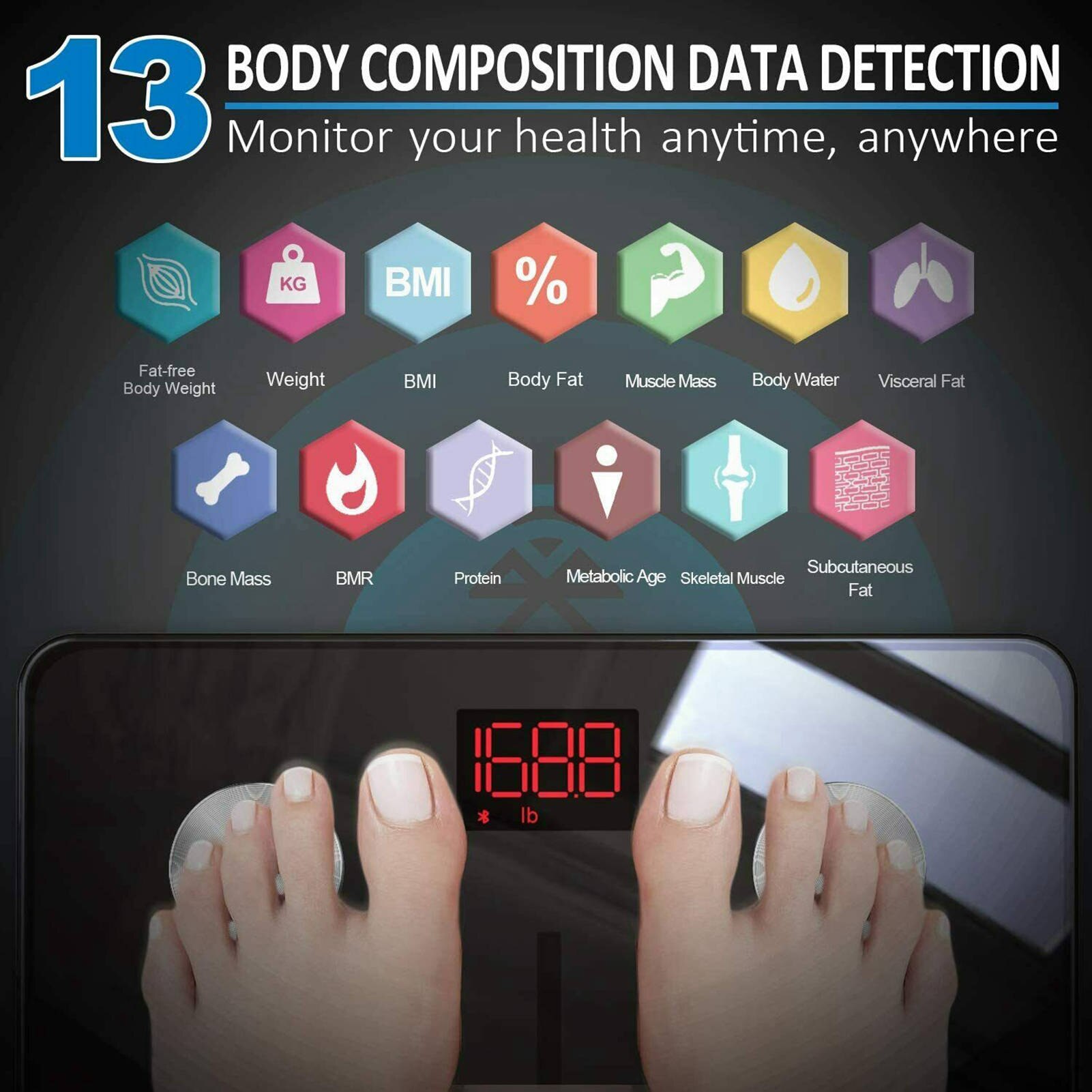 Bathroom Weighing Digital Scales Bluetooth Electronic Scale Home Electronic Precision Body Fat Weighing Scale