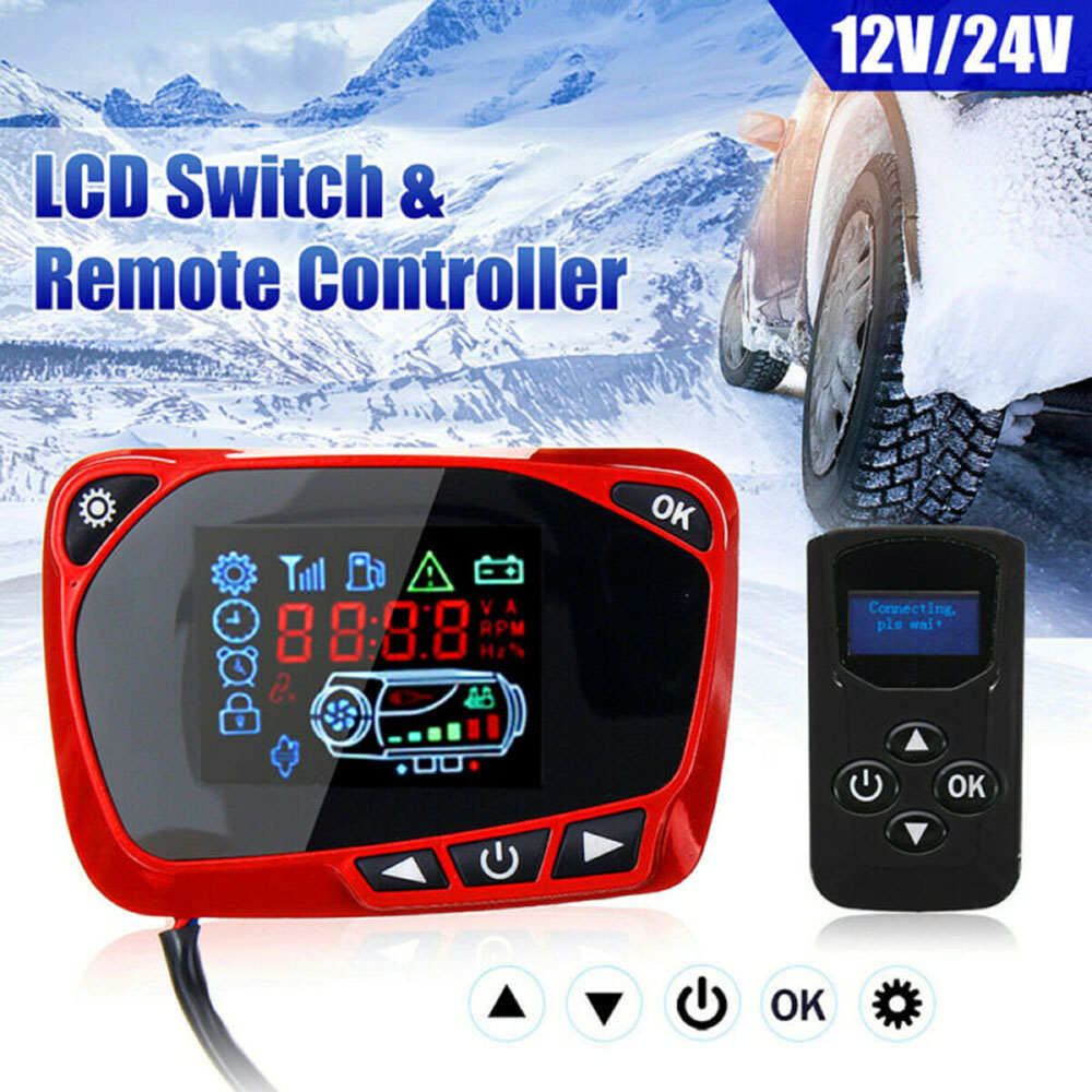 LCD Thermostat Display Switch W/Remote Controller For Diesel Air Heater 12/24V Durable And Practical