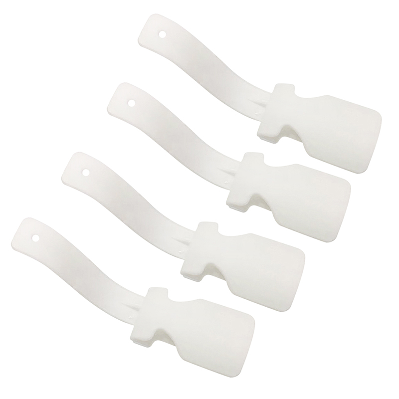 4pcs Unisex Lazy Shoe Helpers Portable Plastic Handled Sock Shoe Slider Lifting Wearing Helper Fits for Seniors Kids All Shoes: White