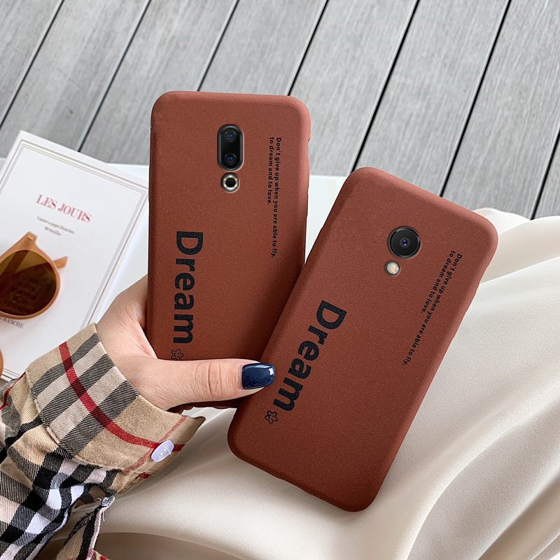 Funda de letra mate para Meizu 16 16x16 th plus m6s mx mx6 mx5 e3 e2 m3e m6 m5 m3 note m5s marrón retro palabra cubierta trasera capa