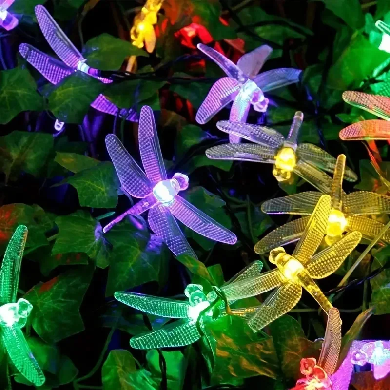 Solar LED Dragonfly Fairy Lichtslingers 8 Modi Waterdichte Outdoor Tuin Landschap Lamp voor Gazon, Kerstmis, Bruiloft Decor