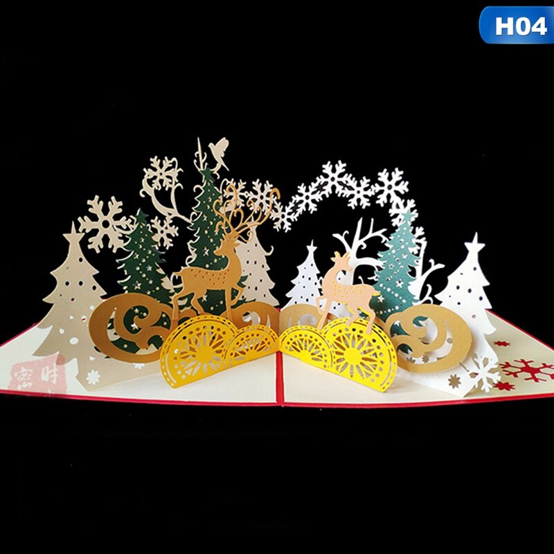 Christmas Pop-up Card 3D Christmas Tree Pop-up Card Christmas Card Pop-up Card Party Decoration Card: 4