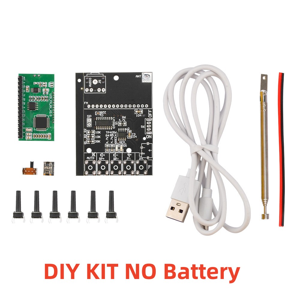 Radio FM DIY Kit Odbiornik radiowy FM 76MHz-108MHz Zestaw głośników radiowych DIY Modyfikacja częstotliwości Wyświetlacz LCD Praktyka lutowania