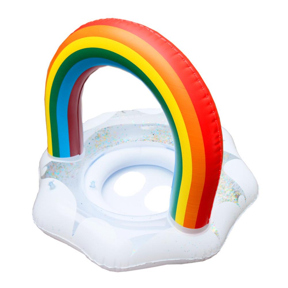 Kids PVC Swim Float Rainbow Swimming Ring Thickened Lifebuoy For Babies Toddlers