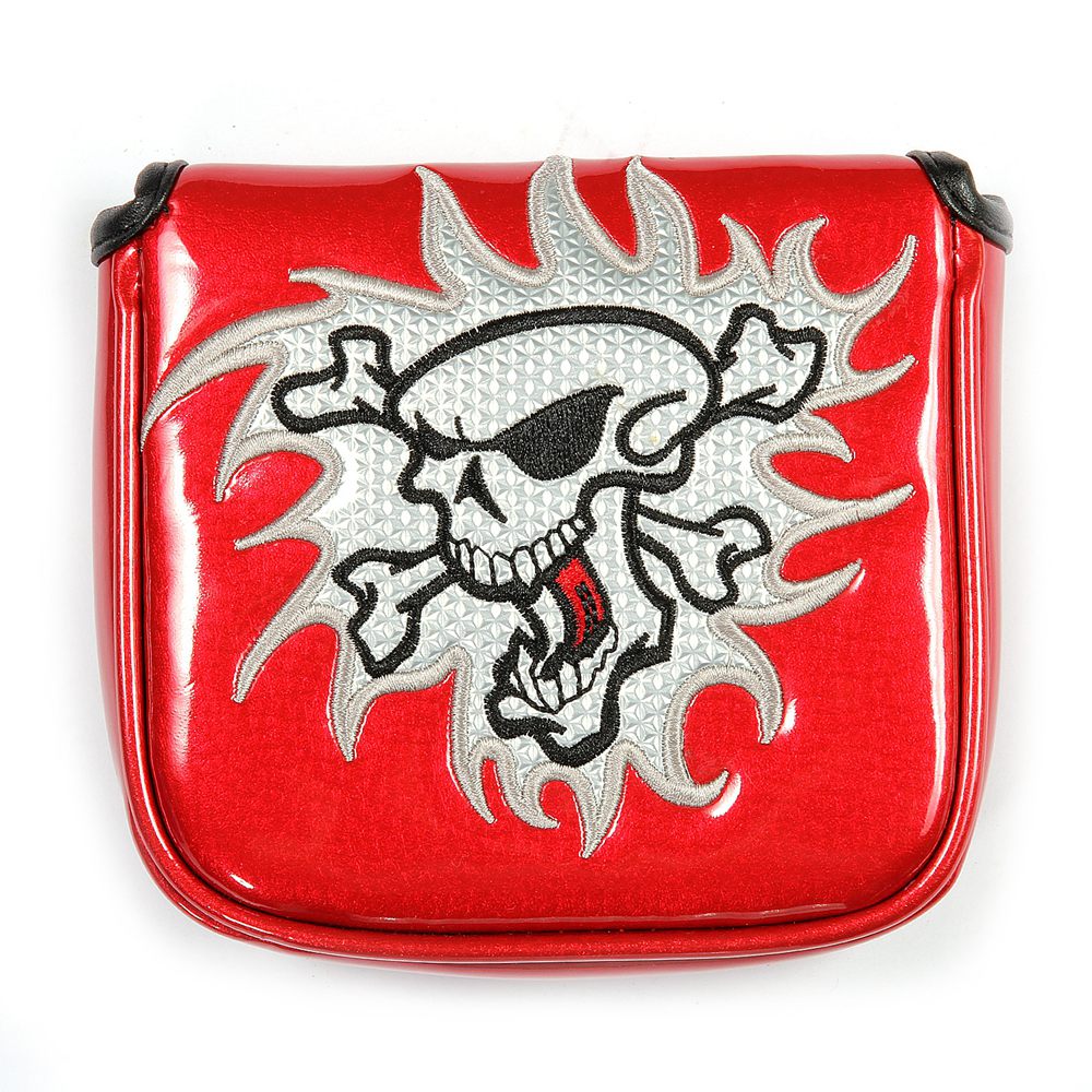 Schedel Putter Cover Grote Mallet Golf Head Cover Magnetische Sluiting Rood Wit Blauw Fit Voor Meest: Rood