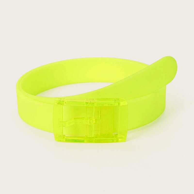 1PC femmes Transparent ceinture clair rond carré coeur broche boucle large taille bandes dames ceinture Punk taille ceinture: Yd023