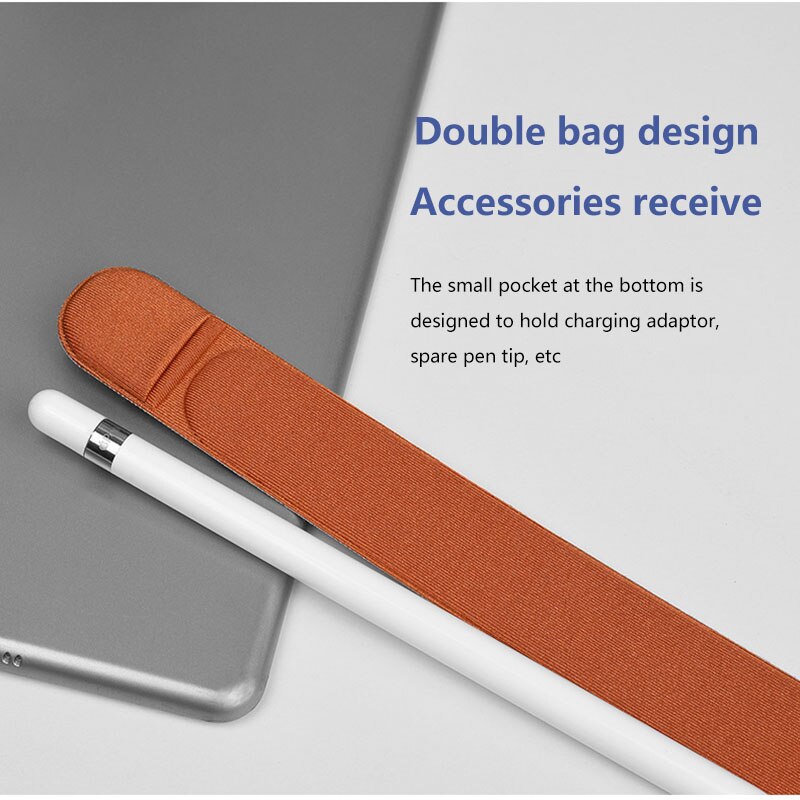 1 pièces adhésif souple tablette porte-crayon manchon pour IPad étui de protection stylo pochette de couverture Durable 22*2.8cm 1st Generation)