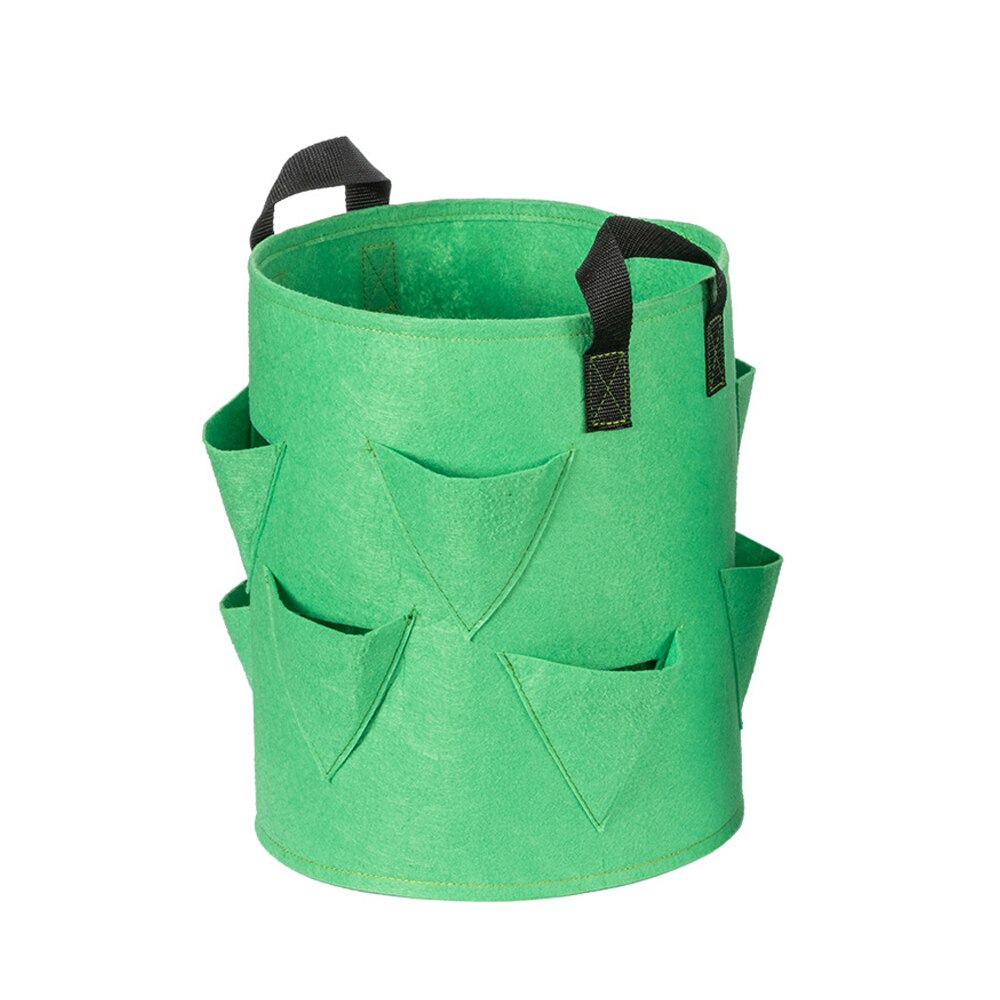 Fraise verticale cultiver sacs plante fleur herbe poche racine respirant légume réutilisable planteur Pot jardin extérieur plantation sac: Light Green / 7 Gallon (35x30cm)