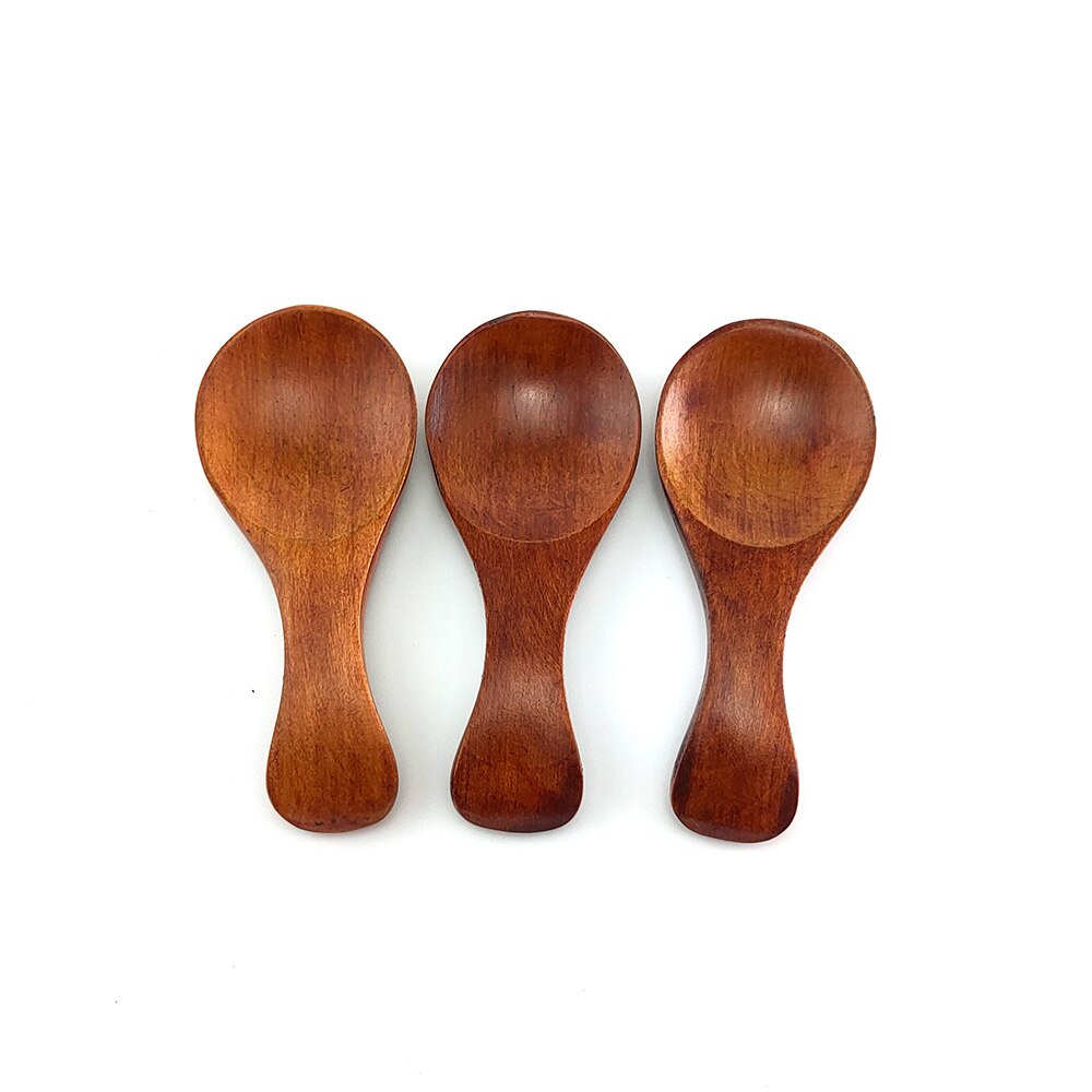 Mini Holz Würze Scoop Löffel Besteck Kaffee Tee Kleine Löffel Zucker Löffel Salz Küche würzen Scoop Baby Fütterung Holz Löffel: 3Stck von Braun
