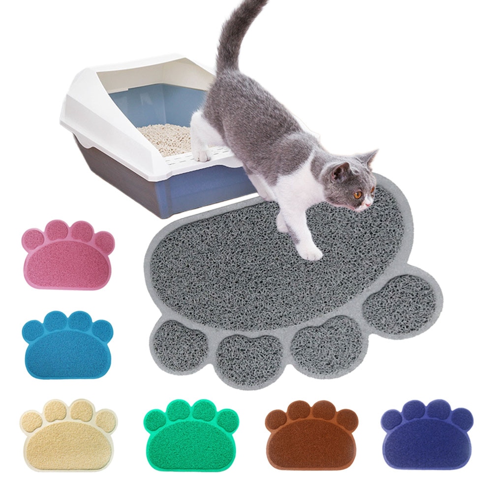 Pfote Geformt Katzenstreu matt Wurf Fangen Pad Wasserdichte PVC Haustier Hundefutter Matten Fütterung Tischset Einfach Waschen Nicht-Unterhose Boden Pads