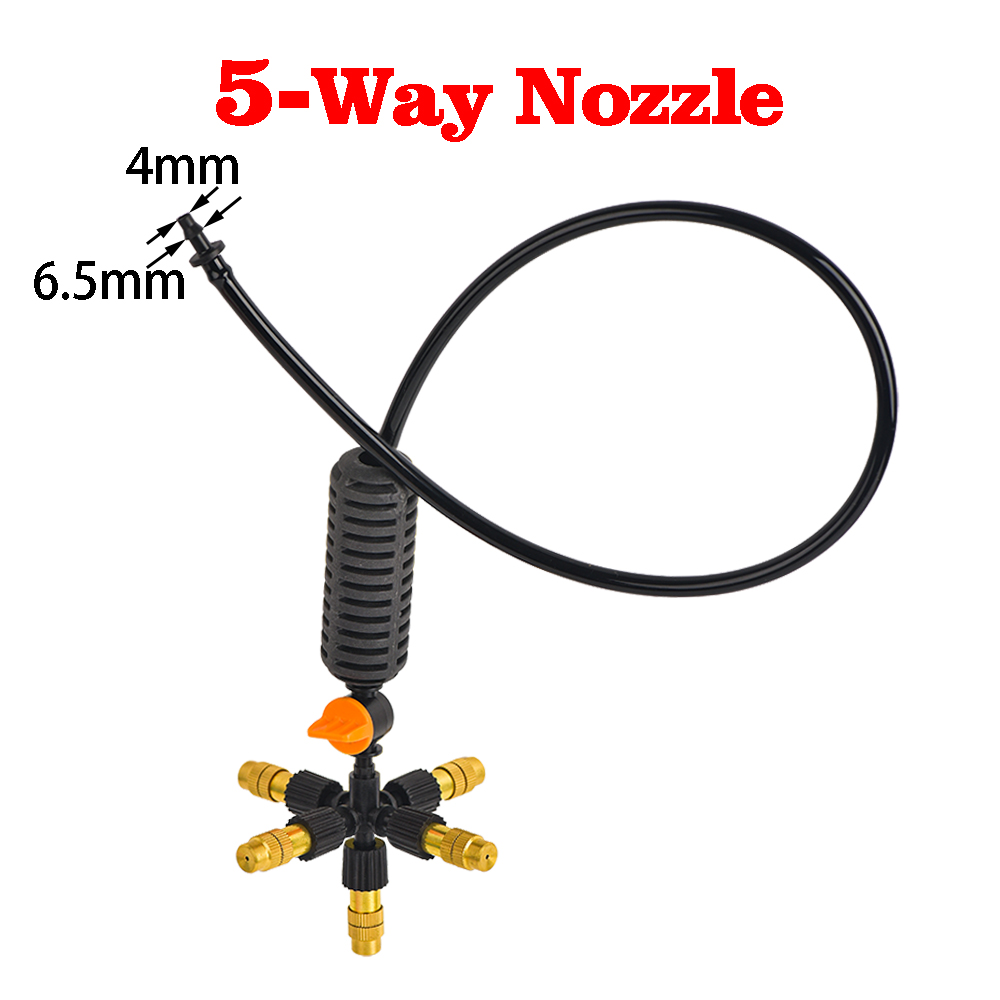 Wisząca dysza zamgławiająca system nawadniania z zraszaczem mgły wodnej 5/7-kierunkowy regulowany zestaw opryskiwacza robić nawilżania szklarni: Czerwony