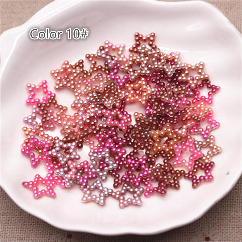100 stk 12mm enhjørning farge abs perle stjerne form cabochons scrapbooking rekvisita festdekorasjon konfetti gjør selv håndverk: 10