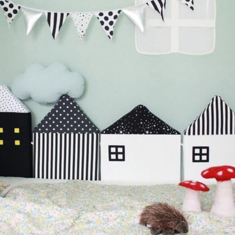 4 stk baby seng kofanger lille hus mønster krybbe beskyttelse barneseng nyfødt sengetøj baby sengetøj