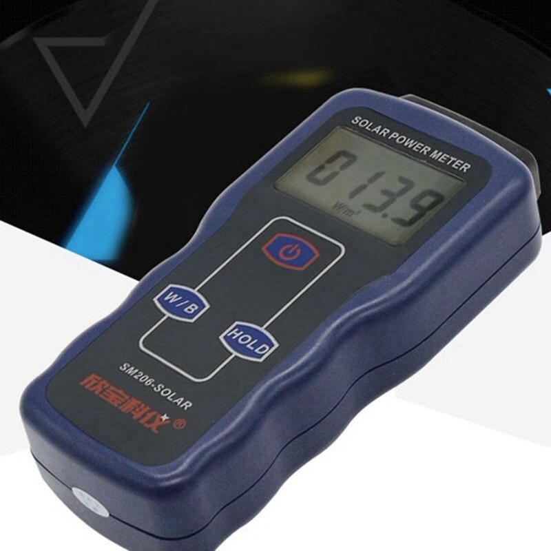 Solar Power Meter High Precision Light Meter Solar Radiation Tester Optical Solar Research Glass Light Intensity Data Peak Hold