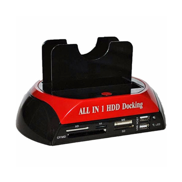 TCC-S862-DE USB 2.0A SATA IDE Dual-Bay HDD Hard Disk Docking Station met Kaartlezer en USB 2.0 Hub voor 2.5 3.5 Inch IDE SAT