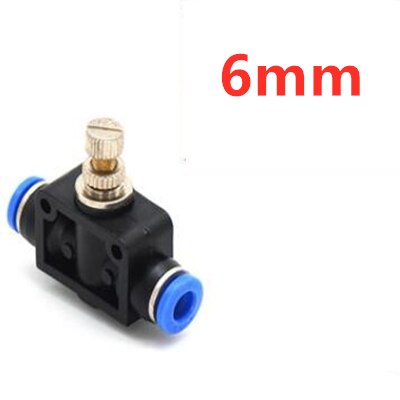 OD 4mm 6mm 8mm 10mm 12mm Pneumatic Air Flow Speed Control Valves Pneumatic Push In Fittings: 6mm